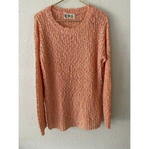 Peuque Women’s Orange Crochet Sweater Cottage Core Boho Sz 40/42